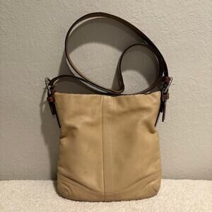 COACH N L0782-F10938 Leather Handbags Crossbody Tan w/Hazelnut Leather Strap